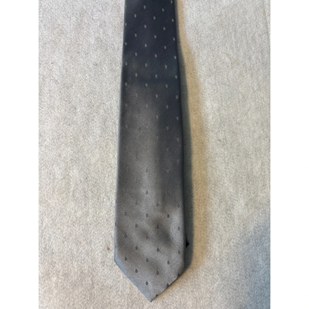 Wembley Necktie Mens One Size Gray Good‎ Silk Blend Micro Dot Pattern Vintage